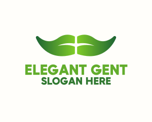 Green Leaf Moustache logo design