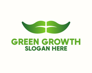 Green Leaf Moustache logo design