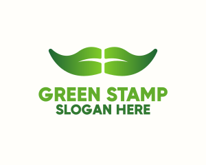 Green Leaf Moustache logo design