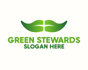 Green Leaf Moustache logo design