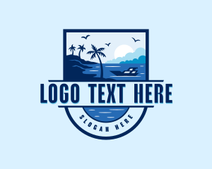 Boat Beach Vacation Logo