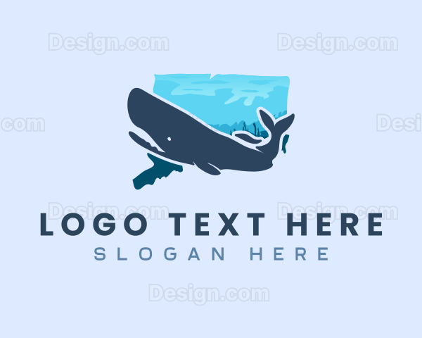 Ocean Sperm Whale Nature Logo