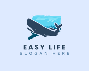 Ocean Sperm Whale Nature logo design