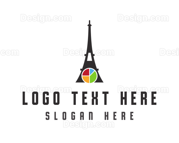 Eiffel Tower Pie Chart Logo