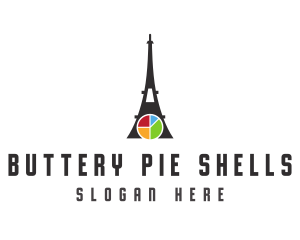 Eiffel Tower Pie Chart logo design