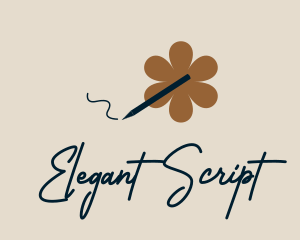 Floral Pen Writing logo design