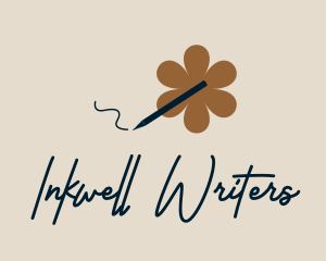 Floral Pen Writing logo