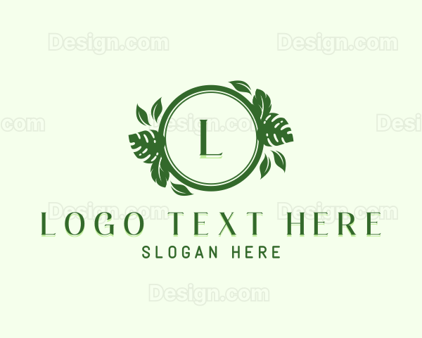 Garden Leaf Wreath Logo