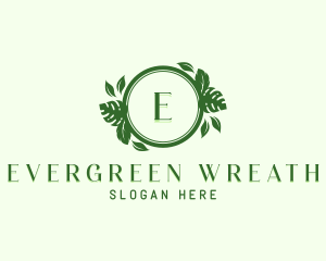 Garden Leaf Wreath logo design