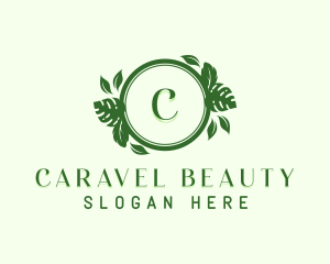 Garden Leaf Wreath logo design