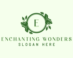 Garden Leaf Wreath logo design