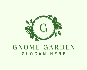 Garden Leaf Wreath logo design