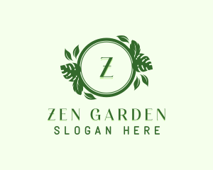 Garden Leaf Wreath logo design