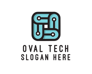 Square Circuit Tech logo design