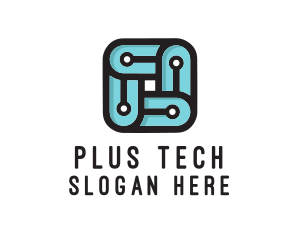 Square Circuit Tech logo design