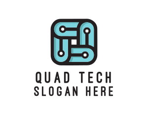 Square Circuit Tech logo design