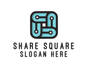 Square Circuit Tech logo design