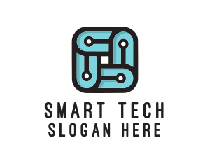 Square Circuit Tech logo design