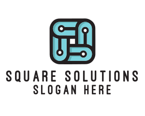 Square Circuit Tech logo design