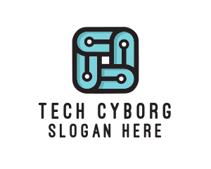 Square Circuit Tech logo design