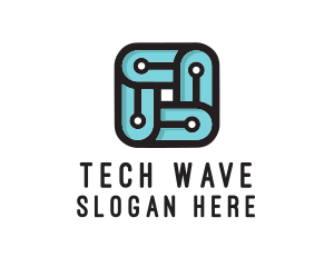 Square Circuit Tech logo design