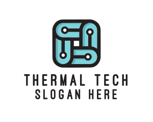 Square Circuit Tech logo design