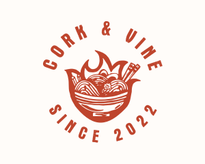 Flame Noodle Restaurant logo design