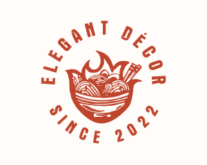 Flame Noodle Restaurant logo design