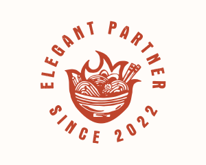 Flame Noodle Restaurant logo design