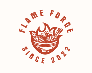 Flame Noodle Restaurant logo design