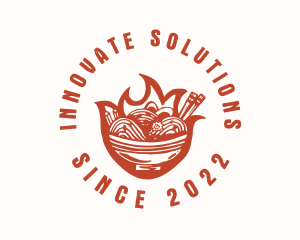Flame Noodle Restaurant logo design