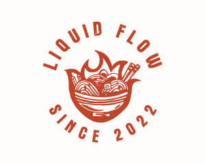 Flame Noodle Restaurant logo design