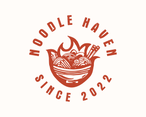 Flame Noodle Restaurant logo design