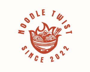 Flame Noodle Restaurant logo design