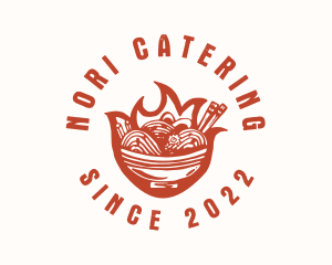 Flame Noodle Restaurant logo design