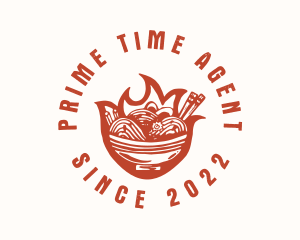 Flame Noodle Restaurant logo design