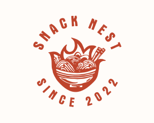 Flame Noodle Restaurant logo design