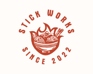 Flame Noodle Restaurant logo design