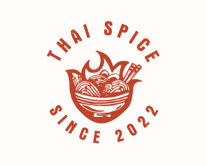 Flame Noodle Restaurant logo design