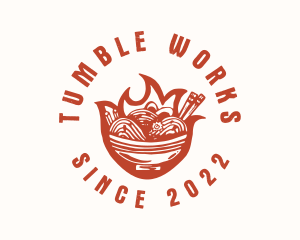 Flame Noodle Restaurant logo design