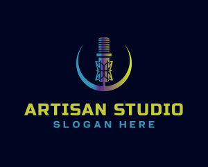 Microphone Studio Media logo design