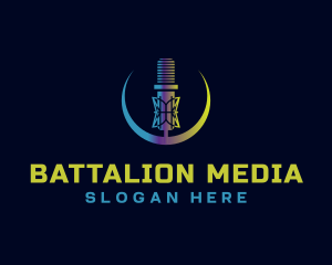 Microphone Studio Media logo design