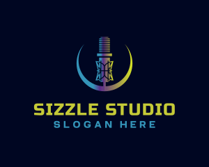 Microphone Studio Media logo design