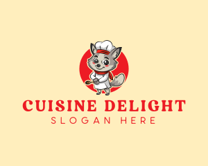 Cute Wolf Chef logo design