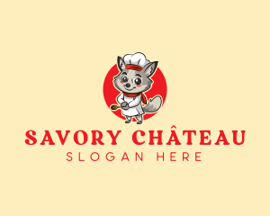 Cute Wolf Chef logo design