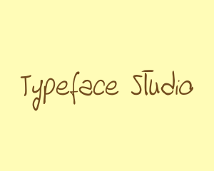 Handwritten Brown Text Font logo