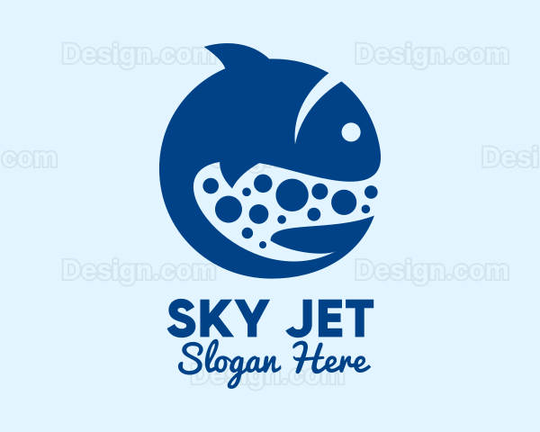 Blue Swimming Fish Logo