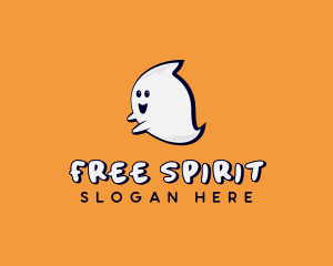 Spooky Cartoon Ghost logo design