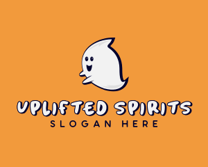 Spooky Cartoon Ghost logo design