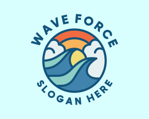 Summer Tsunami Wave logo design